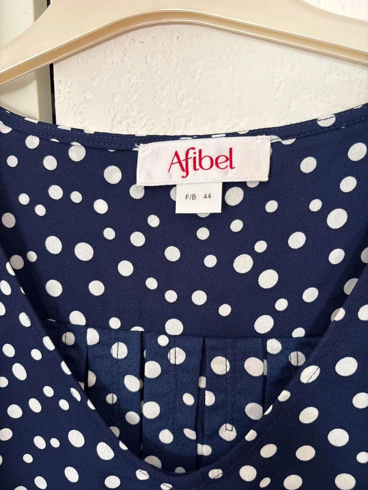 Blusa azul con lunares blancos nueva Afibel talla 44 – photo 3